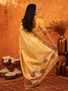 Sunshine Yellow Banarasi Silk Saree with Rich Zari Weaving & Heavy Embroidered Border | Designer Festive & Wedding Wear Saree with Blouse