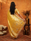 Rich Mustard Gold Banarasi Silk Saree with Floral Embroidered Border & Zari Weaving | Premium Festive Wedding Wear Saree