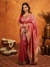 Rani Pink Banarasi Silk Saree with Rich Zari Weaving & Heavy Embroidered Border | Designer Wedding Wear Saree with Embroidered Blouse & Tassels
