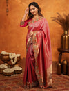 Rani Pink Banarasi Silk Saree with Rich Zari Weaving & Heavy Embroidered Border | Designer Wedding Wear Saree with Embroidered Blouse & Tassels