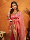 Rani Pink Banarasi Silk Saree with Rich Zari Weaving & Heavy Embroidered Border | Designer Wedding Wear Saree with Embroidered Blouse & Tassels