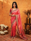 Royal Red Banarasi Silk Saree with Intricate Zari Border & Grand Woven Pallu | Designer Wedding & Festive Wear Saree