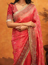 Royal Red Banarasi Silk Saree with Intricate Zari Border & Grand Woven Pallu | Designer Wedding & Festive Wear Saree