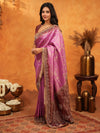 Royal Magenta Banarasi Silk Saree with Intricate Zari Border & Rich Woven Pallu | Designer Wedding & Festive Wear Saree