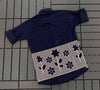 Back view of Shree Roop navy blue men's kurta showcasing full sleeve design and dobby cotton texture