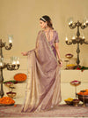 Lavender Dual Tone Designer Fendy Satin Saree with Heavy Embroidered Blouse & Sequin Border | Premium Wedding Party Wear Saree