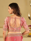 Baby Pink Designer Fendy Satin Saree with Heavy Embroidered Blouse & Zari Border | Premium Wedding Party Wear Saree