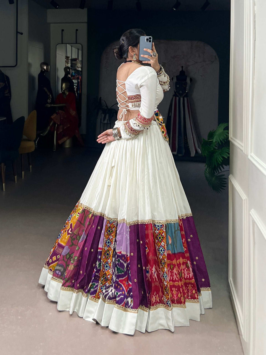 Full length view of flowing Shree Roop dupatta in rich fabric for women