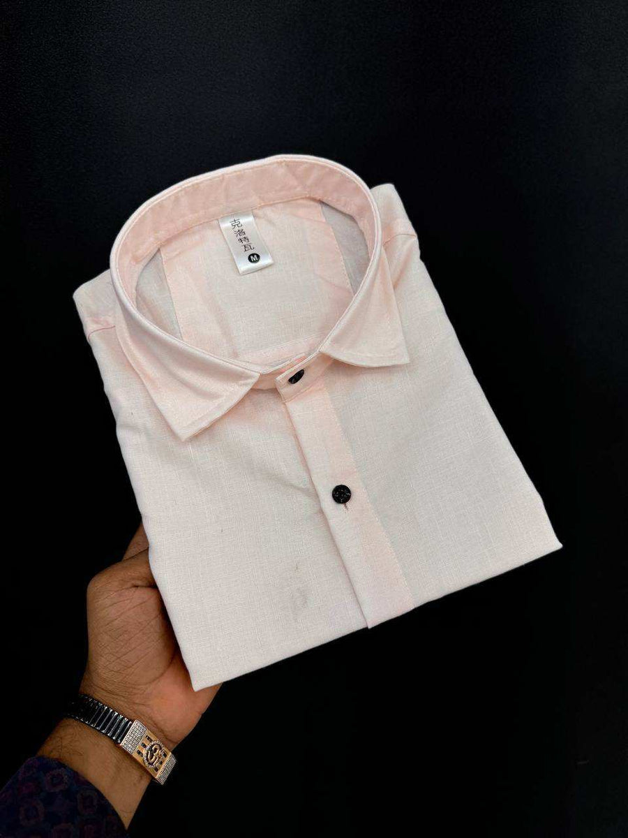 Shree Roop Men's Exclusive Linen Printed Fullsleeve Shirt Detail Close-up