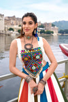 Full Length View of LNB Navratri Lehenga with Blouse and Drawstring Zip - Shree Roop