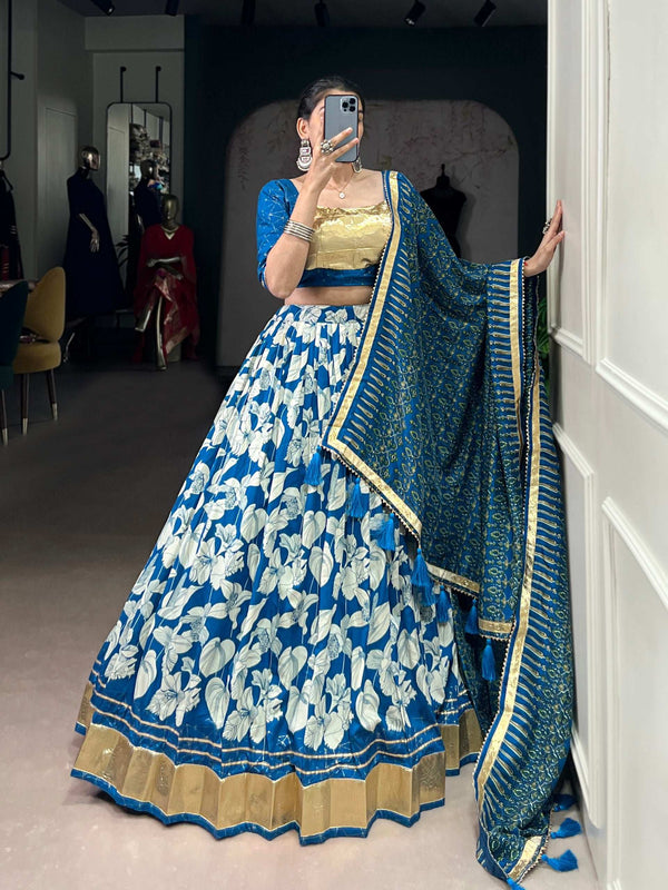 LNB Tasar Silk Lehenga Choli with Dupatta Full Length View Festive Wear - Shree Roop
