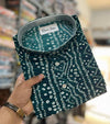 Blue Bandhani Foil Print Kids Kurta Front View - Shree Roop