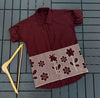 Close-up detail of Shree Roop men's kurta embroidery work on premium dobby cotton fabric