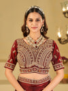 Wine Red Designer Fendy Satin Saree with Heavy Embroidered Blouse & Zari Border | Premium Wedding & Festive Wear Saree