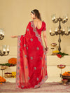 Rani Pink Designer Fendy Satin Saree with Heavy Embroidered Border | Festive Party Wear Saree with Floral Embroidery & Matching Blouse