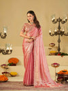 Baby Pink Designer Fendy Satin Saree with Heavy Embroidered Blouse & Sequin Border | Premium Wedding & Festive Saree