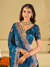 Royal Blue Designer Fendy Satin Saree with Peacock Embroidery & Heavy Embroidered Border | Premium Festive Wedding Wear Saree