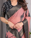 Multicolor Floral Linen Saree for Women | Traditional Indian Festive Wear – Vivid Festive Drape
