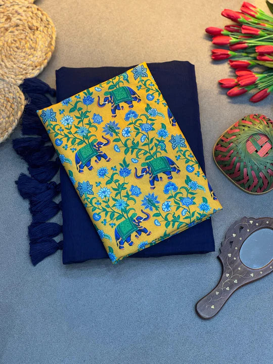 Designer Modal Chanderi Saree with Magic Cotton Blouse – Festive & Party Wear