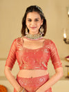 Peach Pink Designer Fendy Satin Saree with Heavy Embroidered Border | Premium Festive Party Wear Embroidered Saree with Blouse