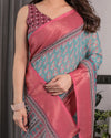 Graceful Green & Beige Saree with Exquisite Floral Prints – Perfect for Weddings & Festive Wear