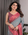 Graceful Green & Beige Saree with Exquisite Floral Prints – Perfect for Weddings & Festive Wear