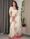 Terracotta Peach Handloom Cotton Saree with Multicolor Floral Vines & Kalamkari-Inspired Pallu