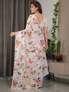 Rosewood Red Handloom Cotton Saree with Artistic Fish Pallu & Floral Vine Print
