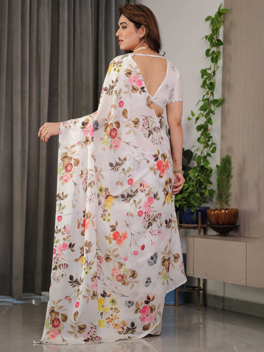 Rosewood Red Handloom Cotton Saree with Artistic Fish Pallu & Floral Vine Print