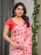 Blush Pink Satin Georgette Love-Themed Printed Saree with Romantic Heart & Typography Motifs and Matching Blouse