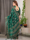 Blush Pink Fendy Chiffon Saree with Foil & Block Prints, Pearl Lace Border & Tassels