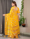 Blush Pink Fendy Chiffon Saree with Foil & Block Prints, Pearl Lace Border & Tassels