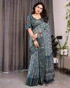 Multicolor Floral Linen Saree for Women | Traditional Indian Festive Wear – Royal Festive Collection