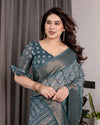 Multicolor Floral Linen Saree for Women | Traditional Indian Festive Wear – Royal Festive Collection