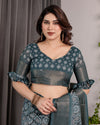 Multicolor Floral Linen Saree for Women | Traditional Indian Festive Wear – Royal Festive Collection