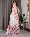 Multicolor Floral Linen Saree for Women | Traditional Indian Festive Wear – Navratri Special Drape