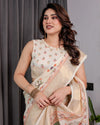 Multicolor Floral Linen Saree for Women | Traditional Indian Festive Wear – Pastel Hues Edition