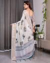 Multicolor Floral Linen Saree for Women | Traditional Indian Festive Wear – Stunning Festive Weave