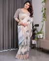 Multicolor Floral Linen Saree for Women | Traditional Indian Festive Wear – Stunning Festive Weave