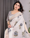 Multicolor Floral Linen Saree for Women | Traditional Indian Festive Wear – Stunning Festive Weave