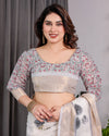 Multicolor Floral Linen Saree for Women | Traditional Indian Festive Wear – Stunning Festive Weave