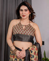 Multicolor Floral Linen Saree for Women | Traditional Indian Festive Wear – Puja Special Edition