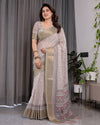 Multicolor Floral Linen Saree for Women | Traditional Indian Festive Wear – Classic Festive Weave