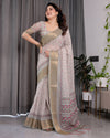 Multicolor Floral Linen Saree for Women | Traditional Indian Festive Wear – Classic Festive Weave