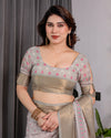 Multicolor Floral Linen Saree for Women | Traditional Indian Festive Wear – Classic Festive Weave