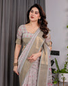 Multicolor Floral Linen Saree for Women | Traditional Indian Festive Wear – Classic Festive Weave