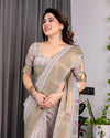 Multicolor Floral Linen Saree for Women | Traditional Indian Festive Wear – Classic Festive Weave