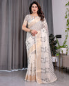 Multicolor Floral Linen Saree for Women | Traditional Indian Festive Wear – Graceful Ethnic Drape