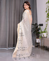 Multicolor Floral Linen Saree for Women | Traditional Indian Festive Wear – Graceful Ethnic Drape