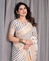 Multicolor Floral Linen Saree for Women | Traditional Indian Festive Wear – Graceful Ethnic Drape